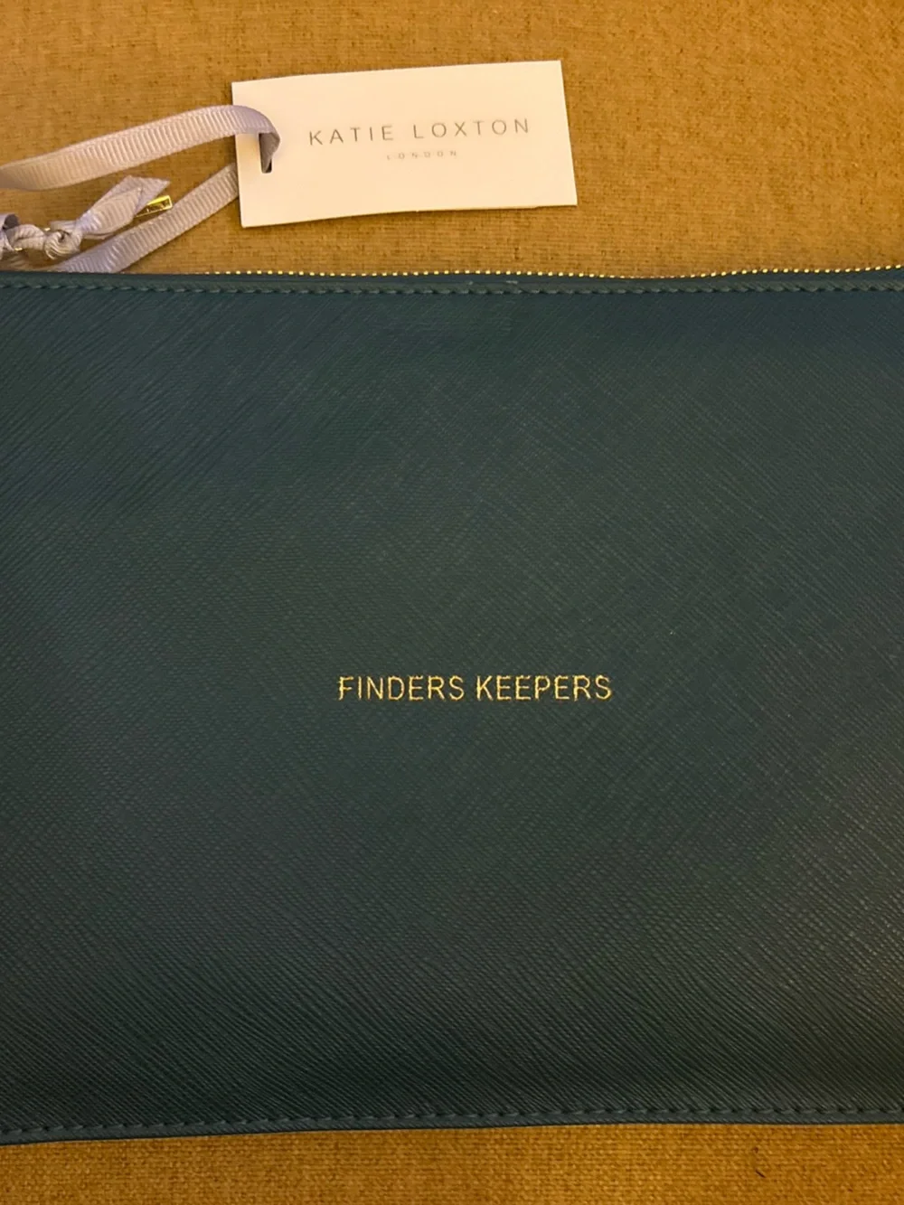 Katie Loxton “Finders Keepers” Pouch with Gold Zip. New with Tag.